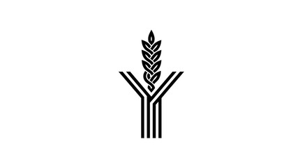 Black letter Y and wheat stalk agriculture logo. © ikk