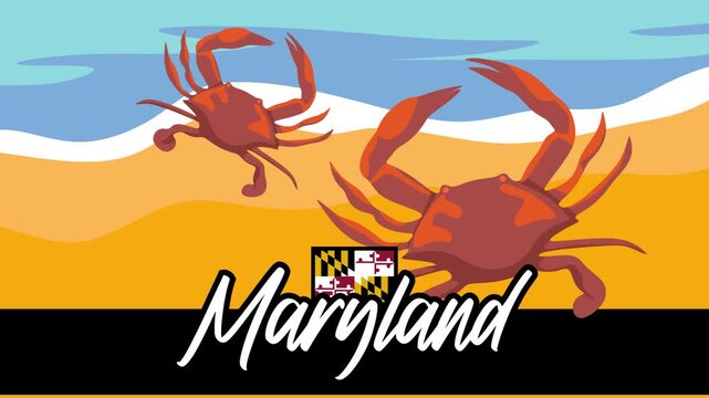 maryland state with red crab