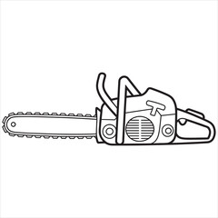 Naklejka premium Chain saw with extended bar and chain