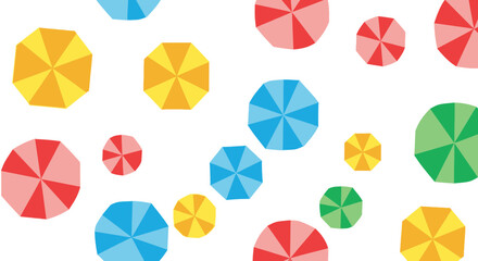 Colorful Beach Umbrellas Pattern - Summer Vacation & Travel Background © Tid