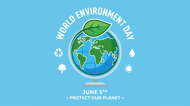 World Environment Day Earth Logo.