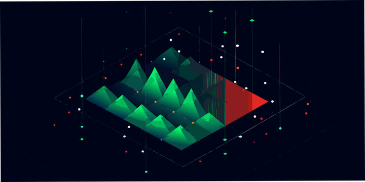 geometric mountain peaks on dark background triangle