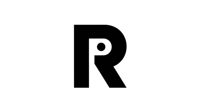 Bold letter R monogram with central circle detail.