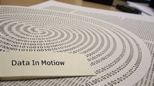Data Visualization with Spiral Pattern of Binary Code and Technical Paper Displaying Surrounding Information in an Office Environment