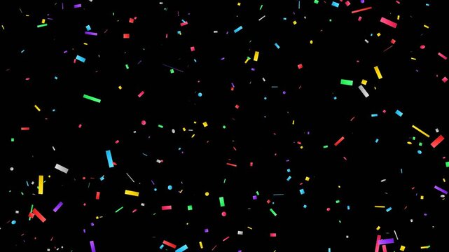 Confetti Paper Pieces Falling in Multi-colors for Celebration and Party Background Motion Loop