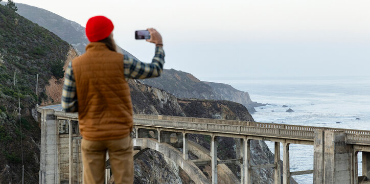 Photographer view Big Sur Bixby Bridge  California 