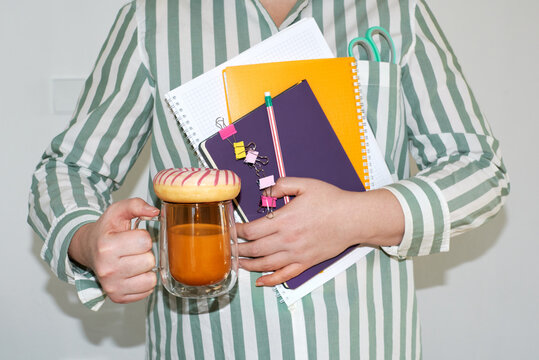 The person is preparing to work or study.