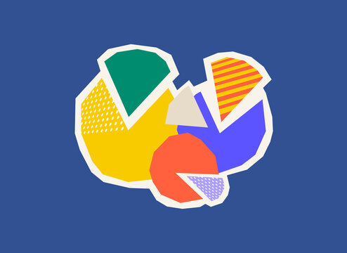 Pie chart segments data analytics business infographic illustration