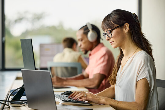 Business colleagues Working Together in an Office Space
