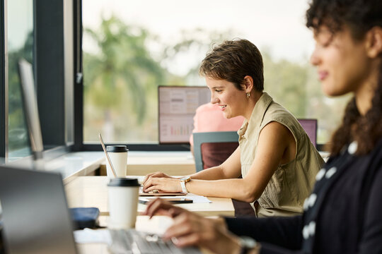 Business Team Members Working in Office Setting