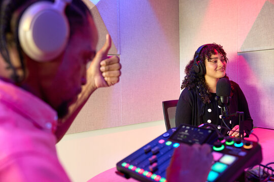 Podcast Recording Session in a Studio