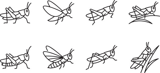 Grasshopper and locust insect action set © HM