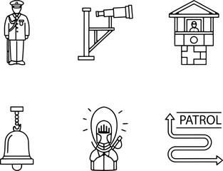 Naklejka premium Security and surveillance icons for safety and protection concepts