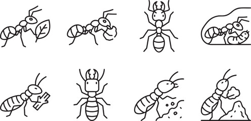 Ant and insect colony activity icons © HM
