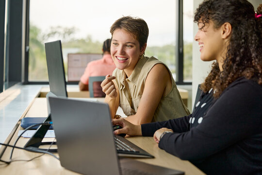Female Business Team Collaborate in Office