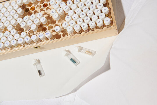 Laboratory Samples on White Surface
