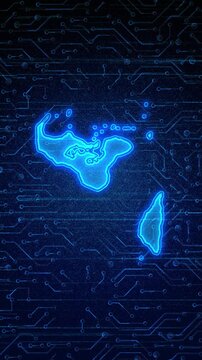 4K Resolution, Tonga Country Digital Electric Futuristic Technology Map, Suitable for Tech events, Science, Politics, Elections, News and Sports Events
