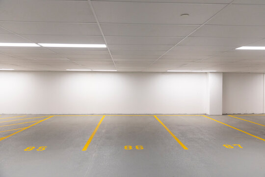 Interior Modern Parking Garage wall space with nobody 