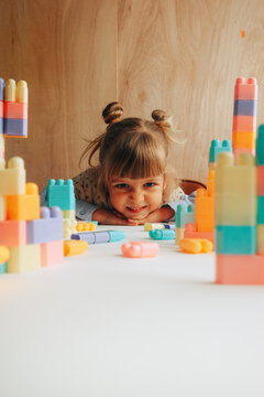 toddler posing during play