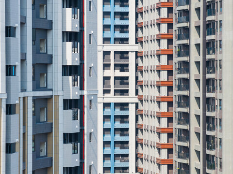 Modern High-Rise Apartment Buildings in Urban Cityscape