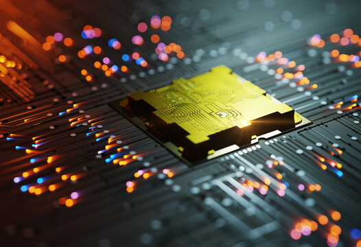 Connecting network computer chip background