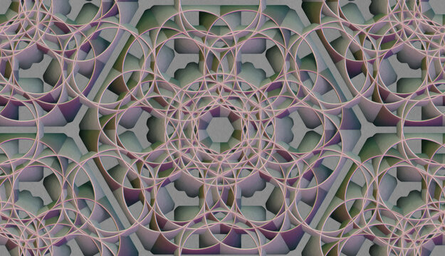 A futuristic hexagonal design with a seamless geometric structure.