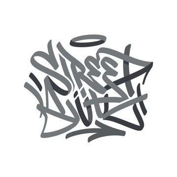 Street art graffiti handstyle lettering with halo detail.