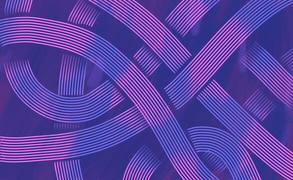 Abstract Interwoven Ribbons in Blue and Purple Gradient