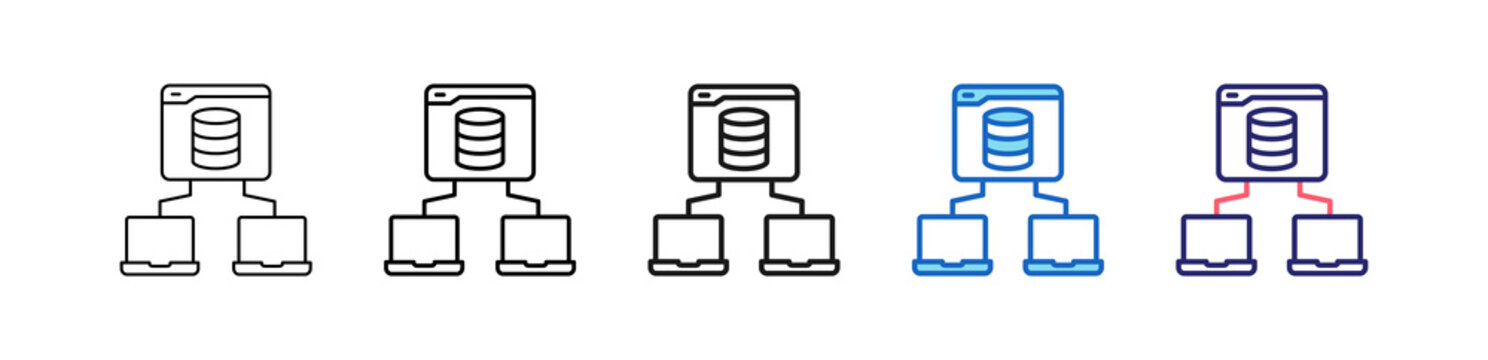 Data Modelling Icon In 5 Different Styles Set Collection.   