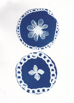 Cyanotype botanical sun prints