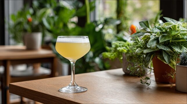 a photo of the cocktail Blanc Space made with tequila, blanc vermouth, pineapple juice, lime juice, vanilla syrup and bitters