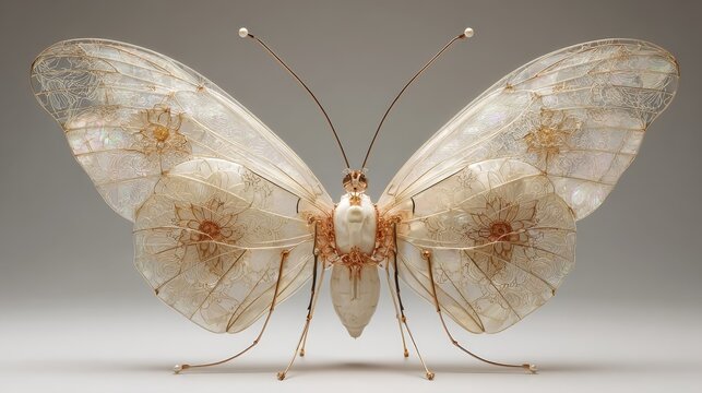 An ultra-detailed glass butterfly
