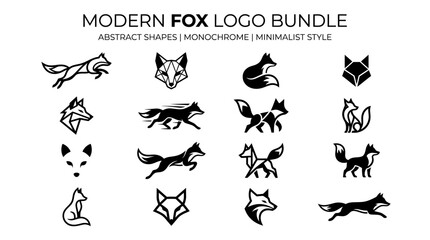 Fototapeta premium Modern Fox Logo Designs Bundle.