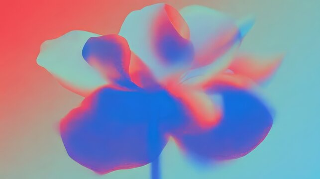one big flower, no sharp edges, abstract modern illustration style, soft airbrushed gradients, smooth color transitions