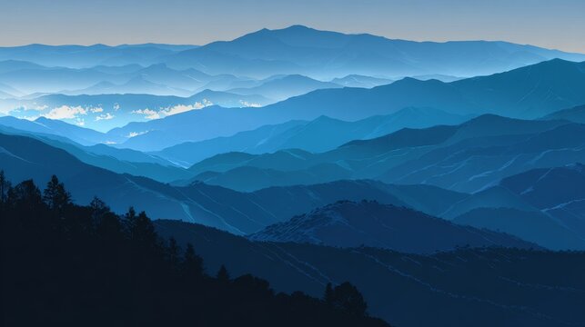 Modern bluegrass poster with Carolina Blue Ridge mountains.