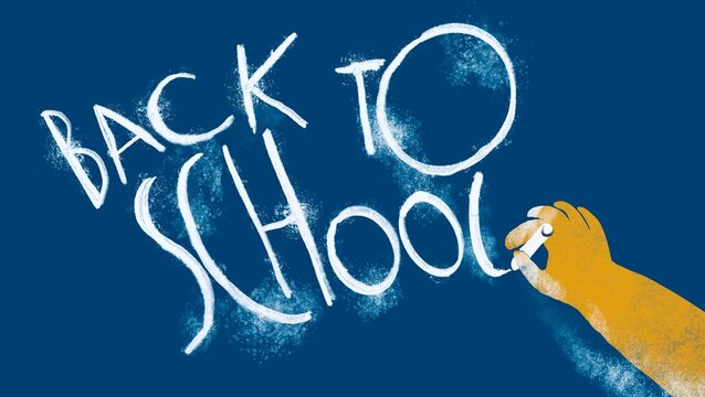 Back to School Lettering with hand and chalk
