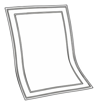 Persian area rug carpet floating front view line art. Generative AI