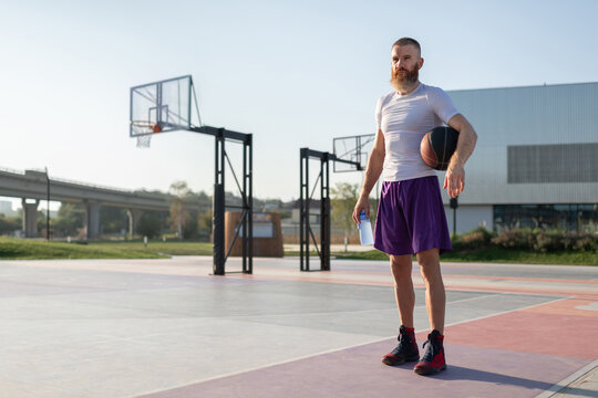 Male basketball player on court