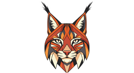 Geometric Lynx Head Illustration - Wild Cat Face, Polygonal Art © MUHRODIN
