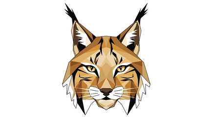 Geometric Lynx Head Illustration - Wild Animal Portrait © MUHRODIN