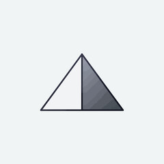 Fototapeta premium Geometric Pyramid Divided into Light and Dark Halves, Abstract Minimalist Design