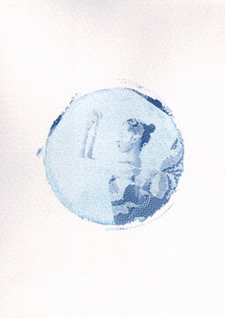 Cyanotype profile creating ballerina silhouette 