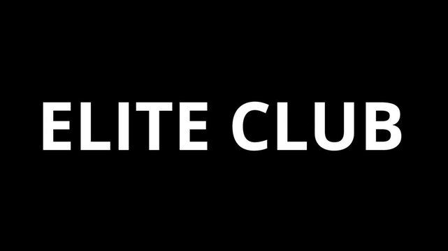 Black background with white text of lub elite club