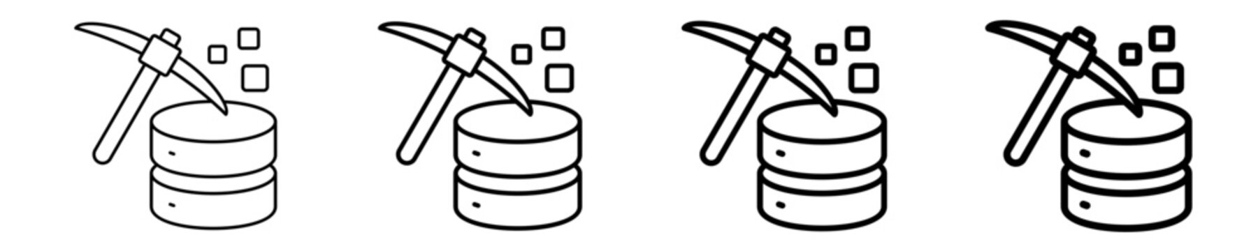 Data Mining Icon Set Different Style Collection