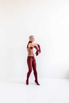 A woman dancing in a studio