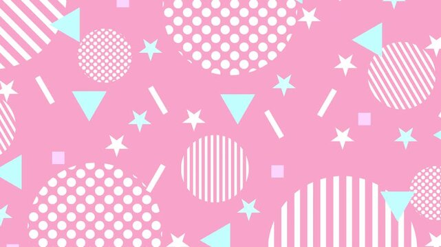 Pink Pattern With Geometric Shapes 4K