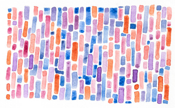 Colorful Watercolor Pattern Fills the paper With Bars and Shapes