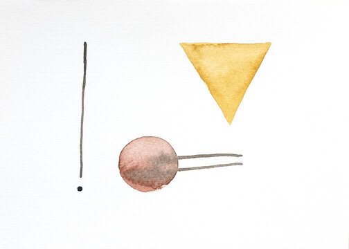 Analog minimal watercolor with geometric shapes
