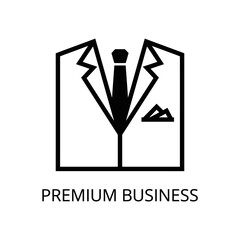Fototapeta premium Minimalist icon of a formal business suit with a tie and pocket square.