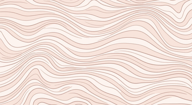 Abstract background pattern consisting of fluid flowing wavy lines in soft neutral tones for a minimalist aesthetic.
